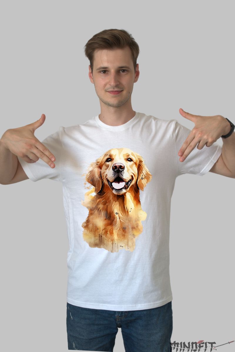 Tricou personalizat Caine Labrador Golden barbat ab