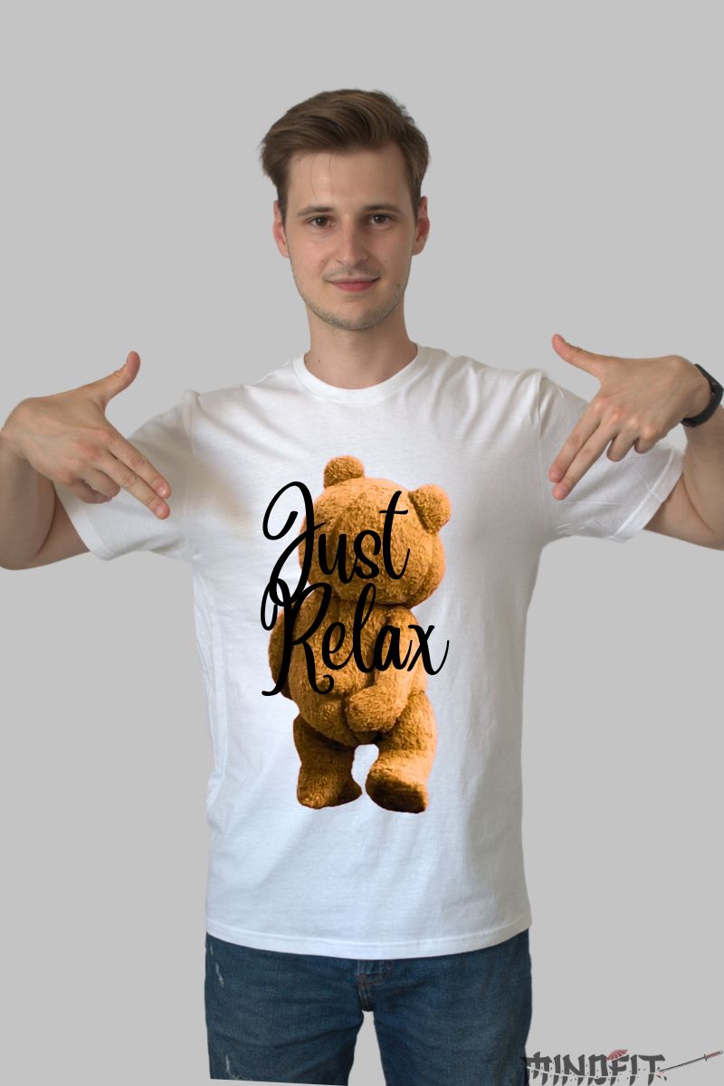 Tricou personalizat ursulet de plus Ted barbat alb fata