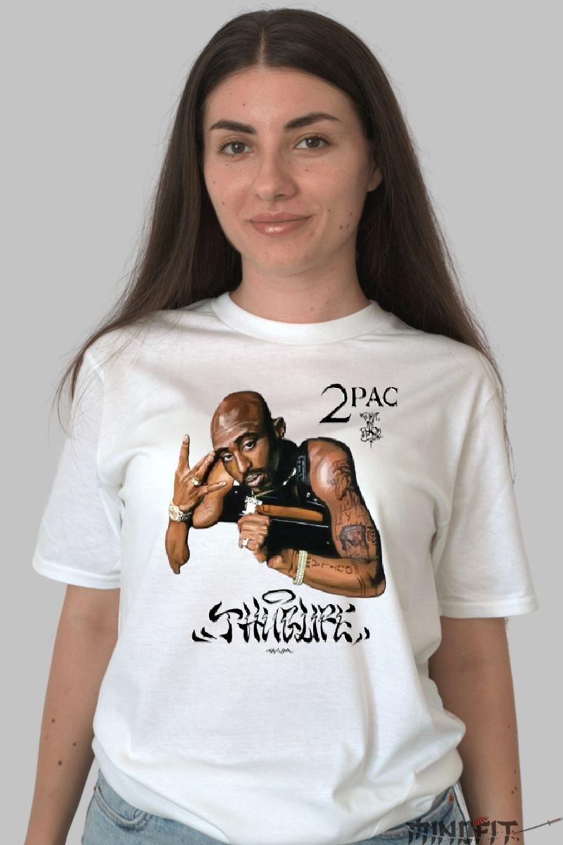 Tricou tupac legend dama alb fata