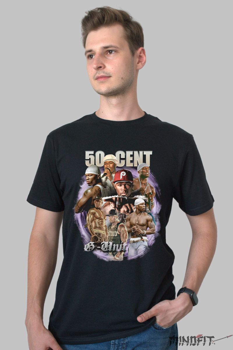 Tricou 50 Cent Hip Hop barbat negru