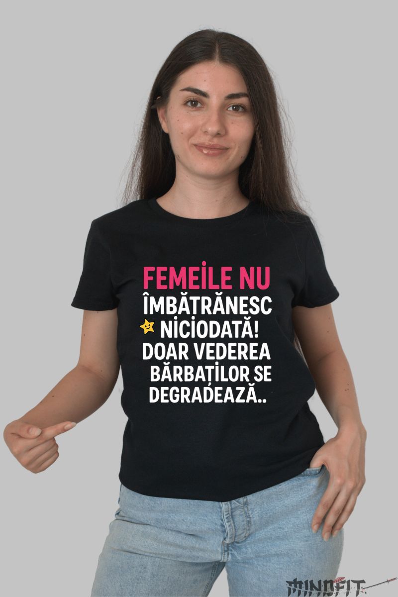 Tricou Amuzant Femei vs. Barbati dama negru