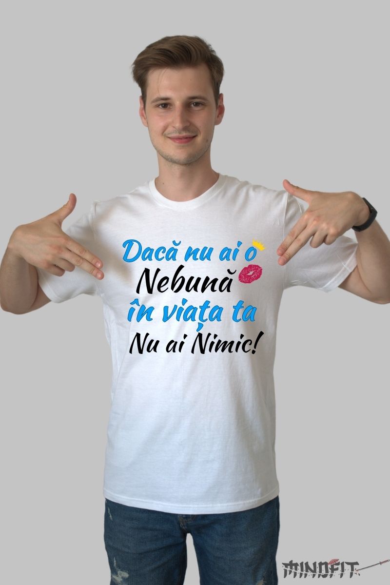 Tricou Amuzant Nebun si Nebuna barbat alb