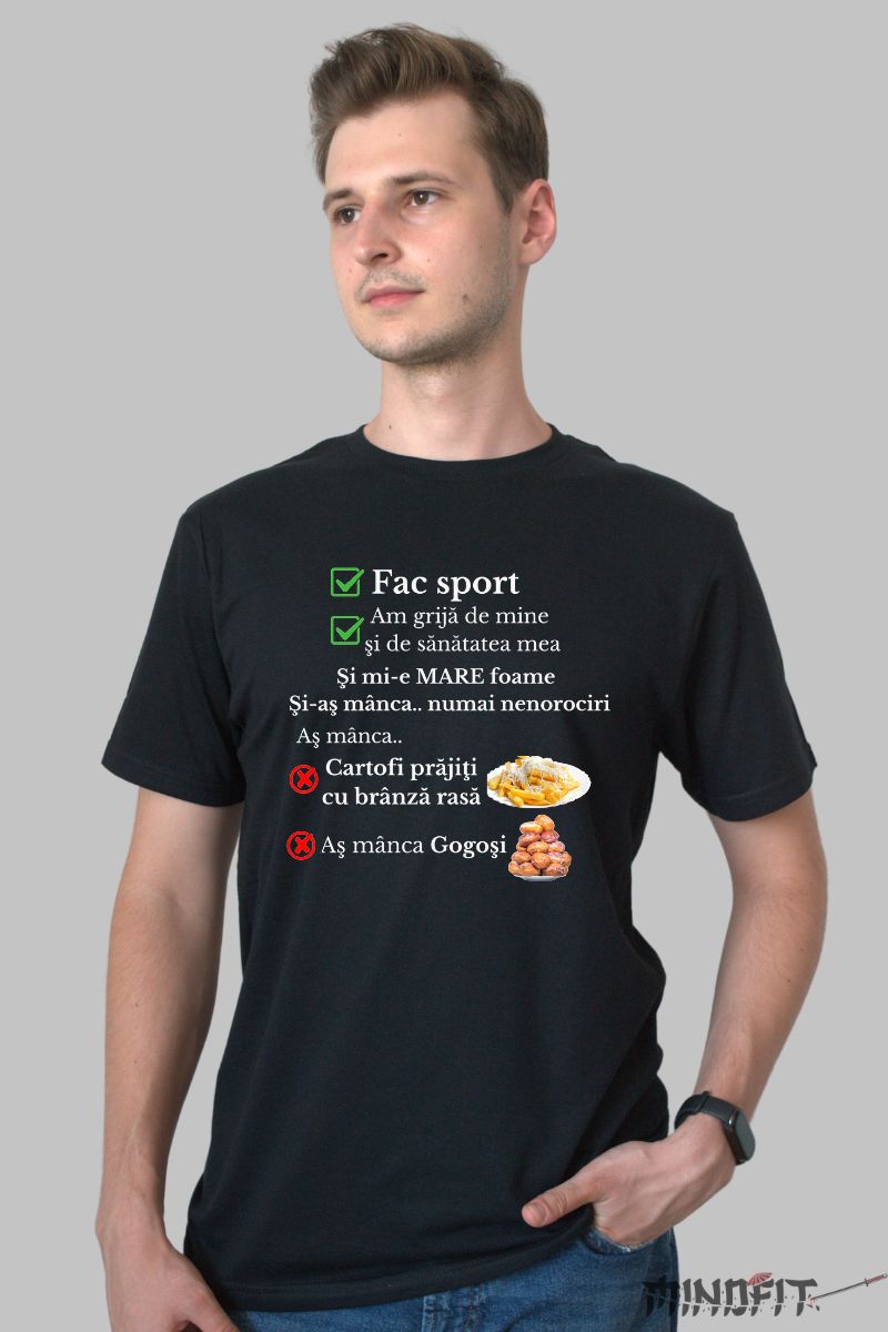 Tricou Amuzant Viral Barbat Negru