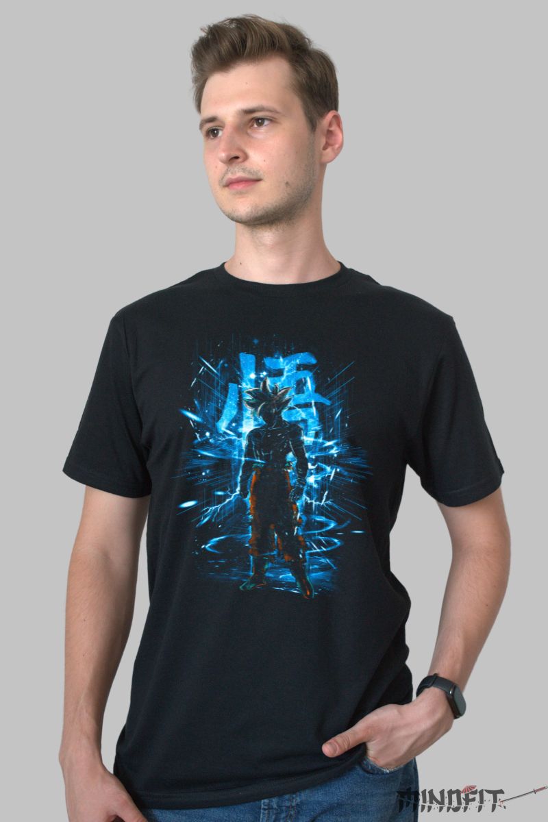 Tricou Anime Dragon Ball - Blue Goku Spirit Barbat Negru