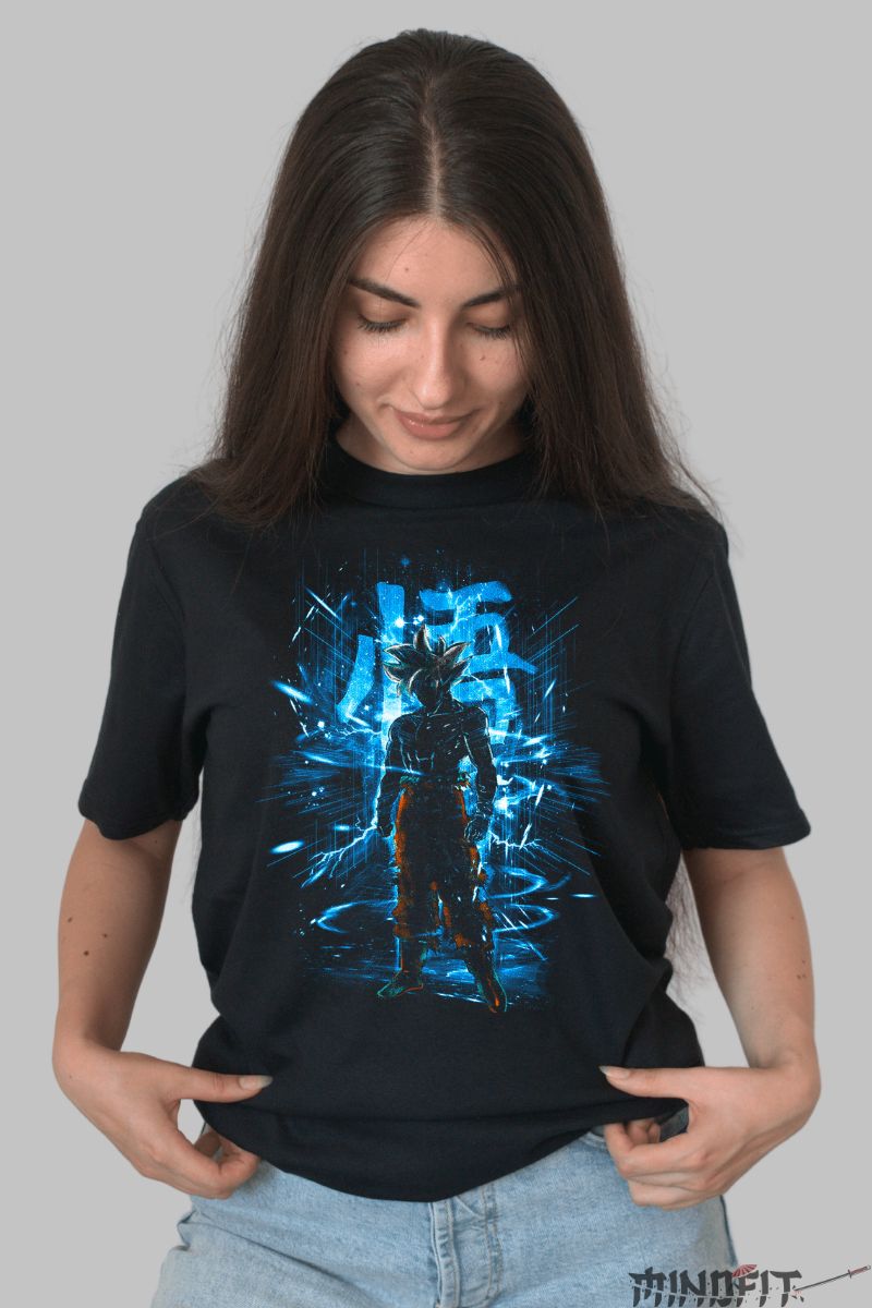 Tricou Anime Dragon Ball - Blue Goku Spirit Dama Negru