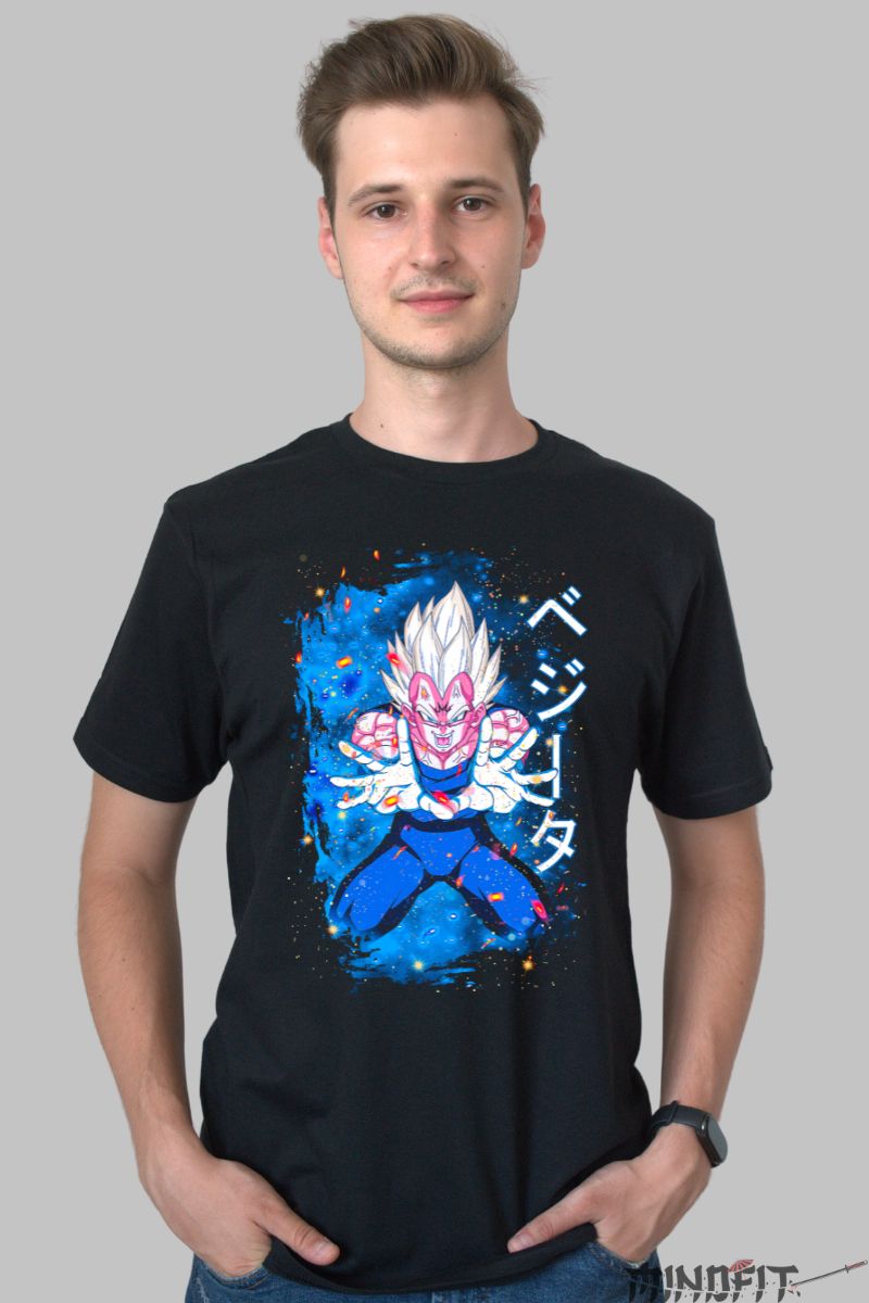 Tricou Anime Dragon Ball – Majin Vegeta Final Flash barbat negru