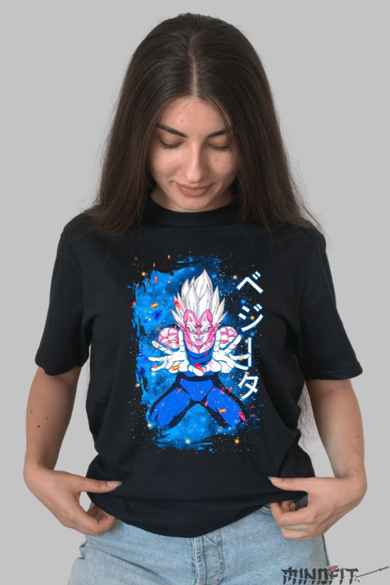 Tricou Anime Dragon Ball – Majin Vegeta Final Flash dama negru
