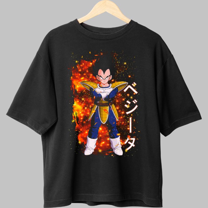 Tricou Anime Dragon Ball – Vegeta Fire Stance negru