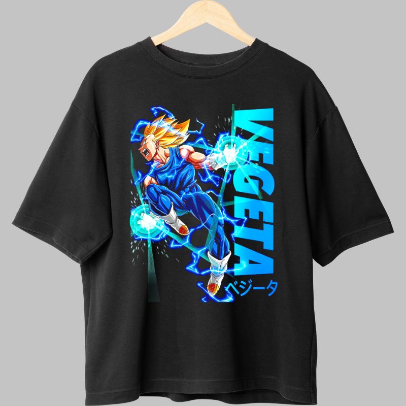 Tricou Anime Dragon Ball – Vegeta Super Saiyan Charge negru