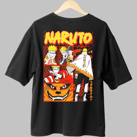 Tricou Anime Naruto Ninja Stance negru spate