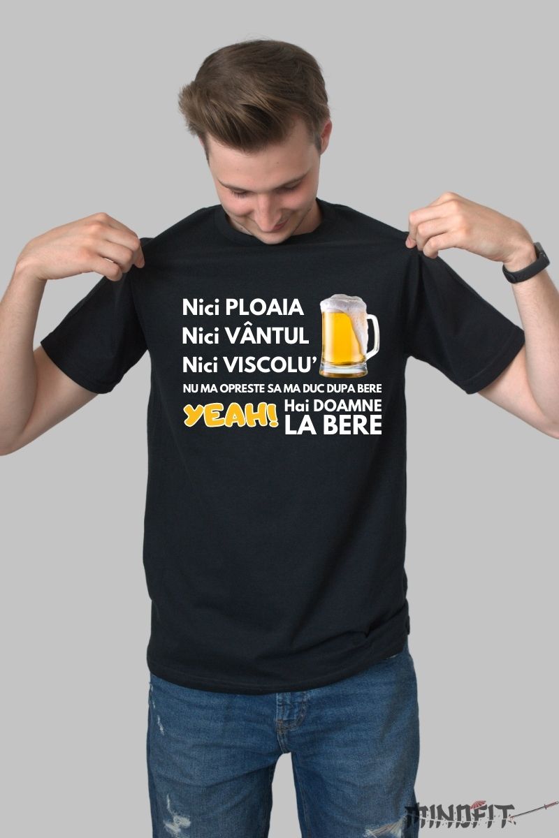 Tricou Cu Bere Viral Barbat Negru