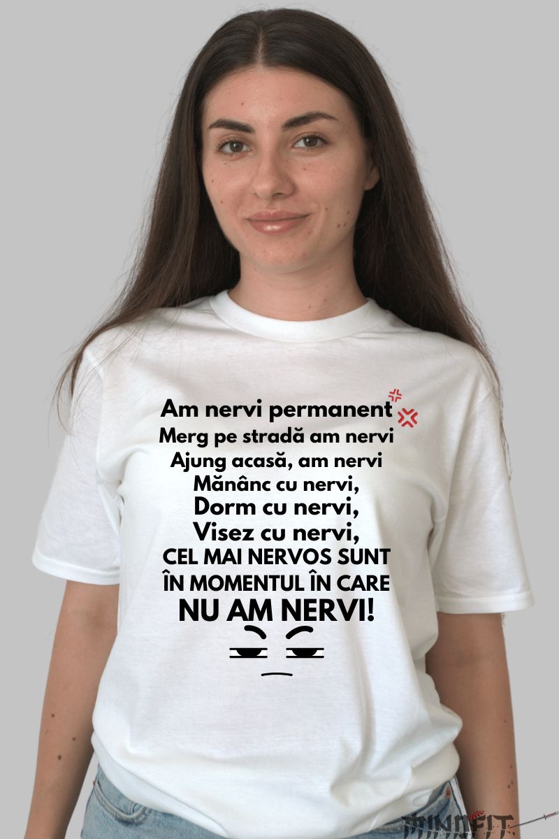 Tricou Personalizat Cu Mesaj Dama Alb Fata