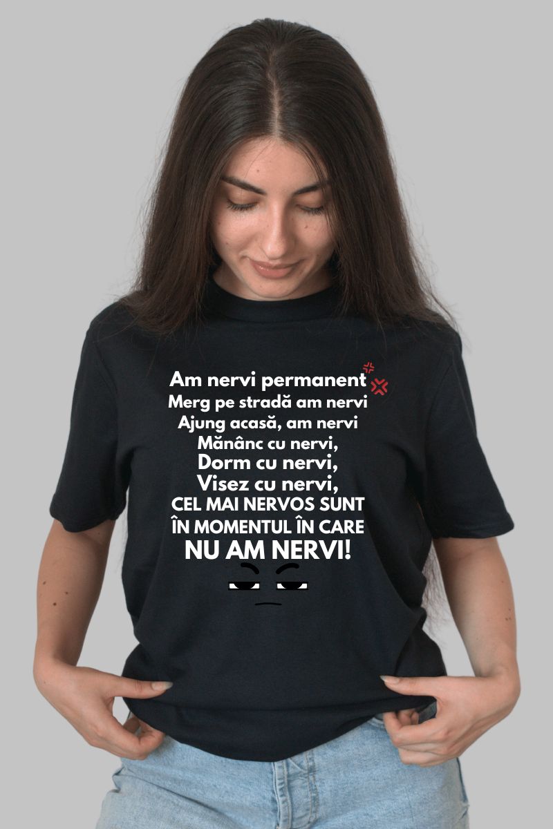 Tricou Personalizat Cu Mesaj Dama Alb Fata