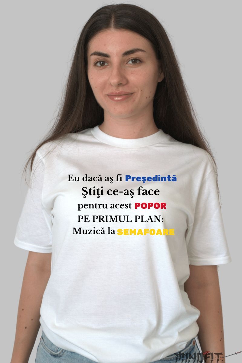Tricou alb femei personalizat cu mesaj amuzant Tiktok
