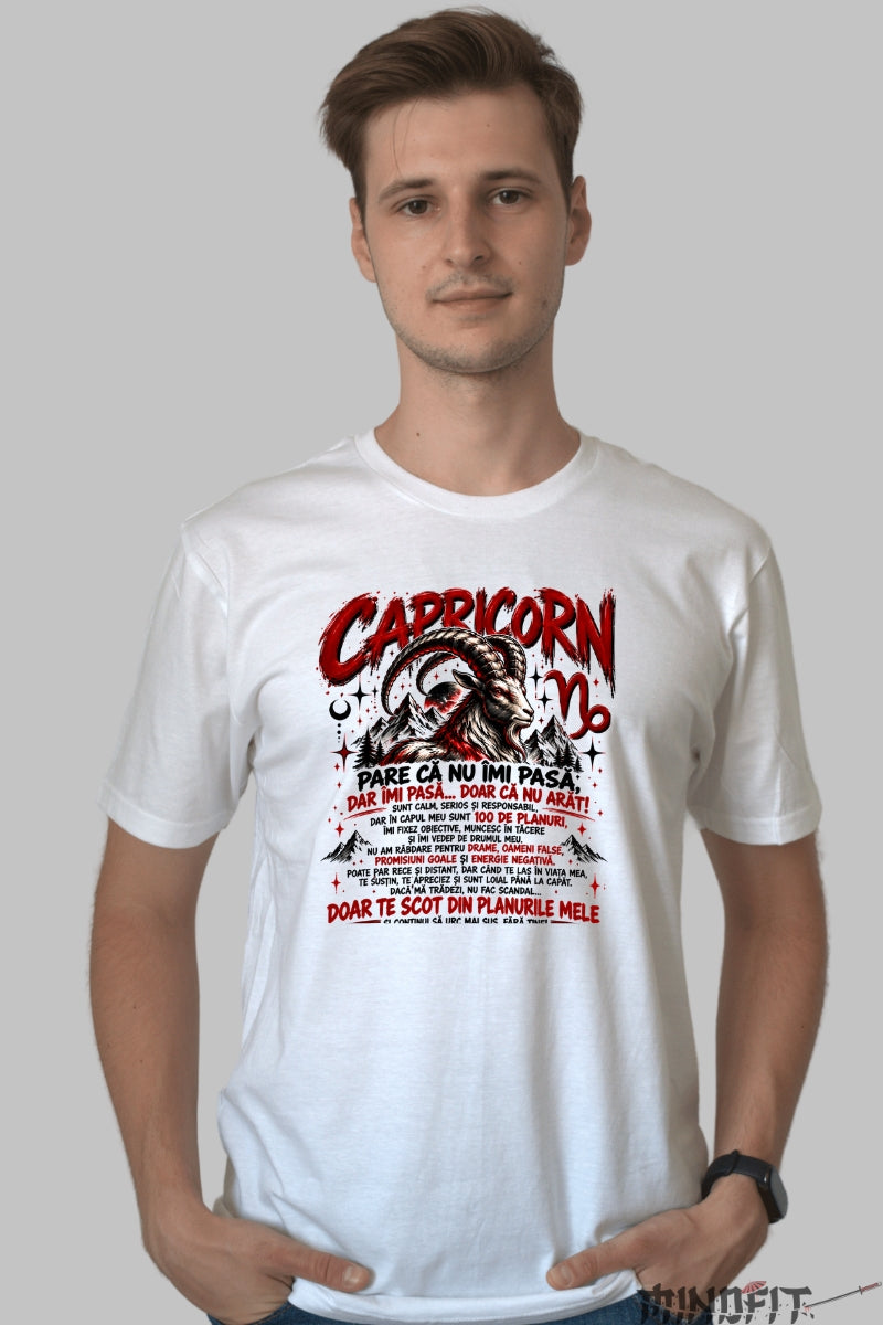 Tricou barbat Capricorn Cu 100 De Planuri barbat alb