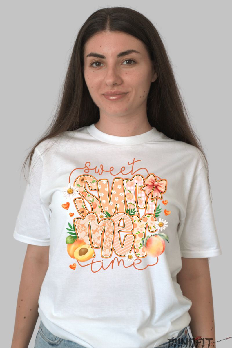 Tricou de vara – Peachy Mood alb dama