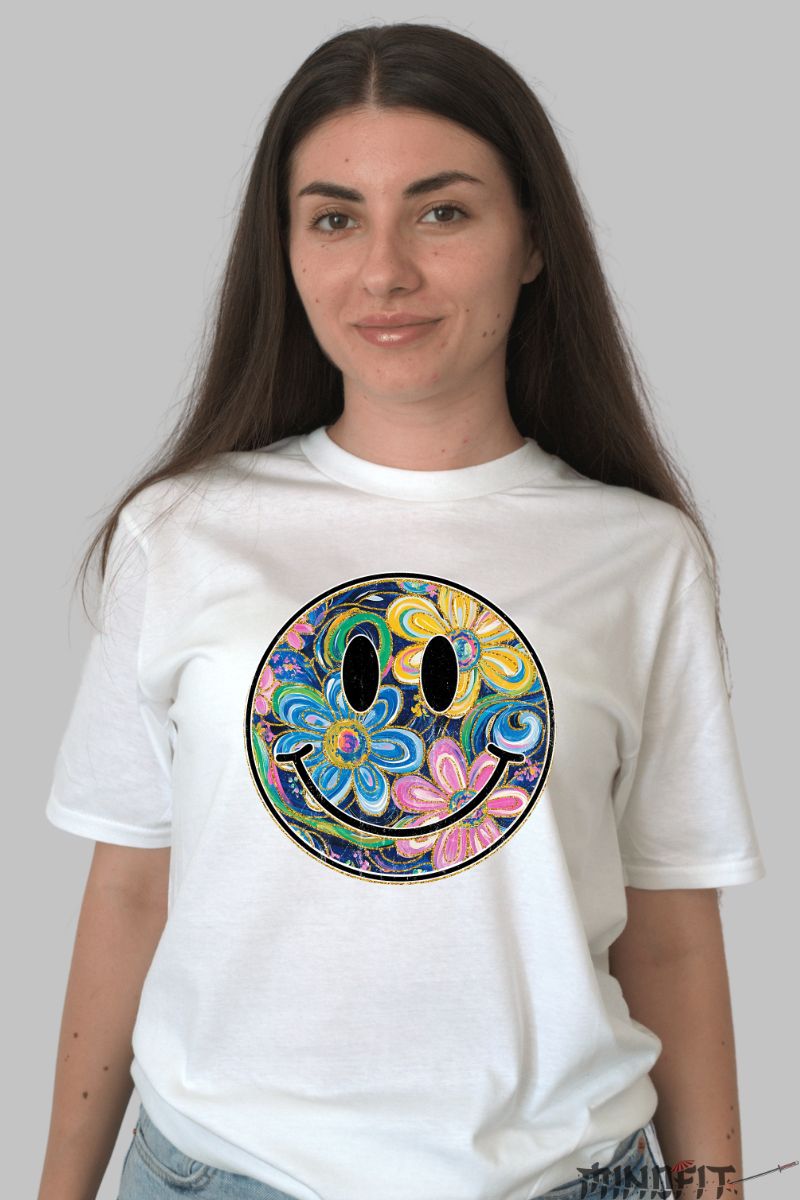 Tricou vara – Summer Emoji dama alb