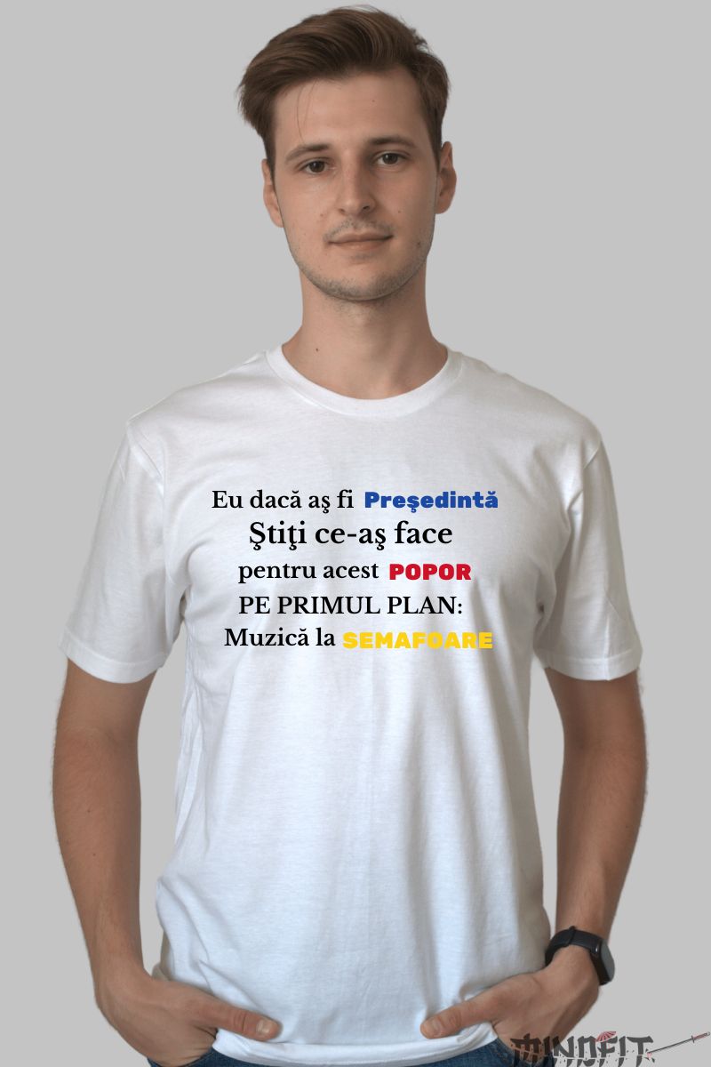 Tricou alb barbati personalizat cu mesaj amuzant Tiktok