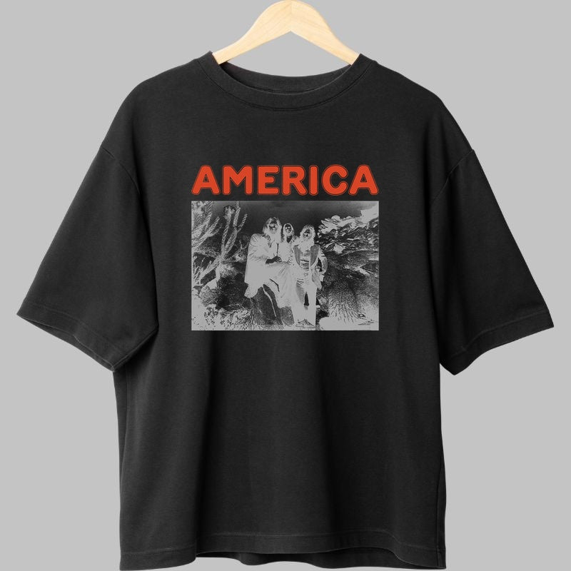 Tricou America Desert Vibes - Rock & Cactusi fata negru