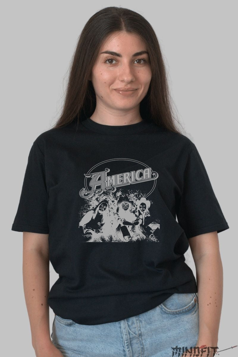 Tricou America Legend - Black & White Retro Vibe dama negru