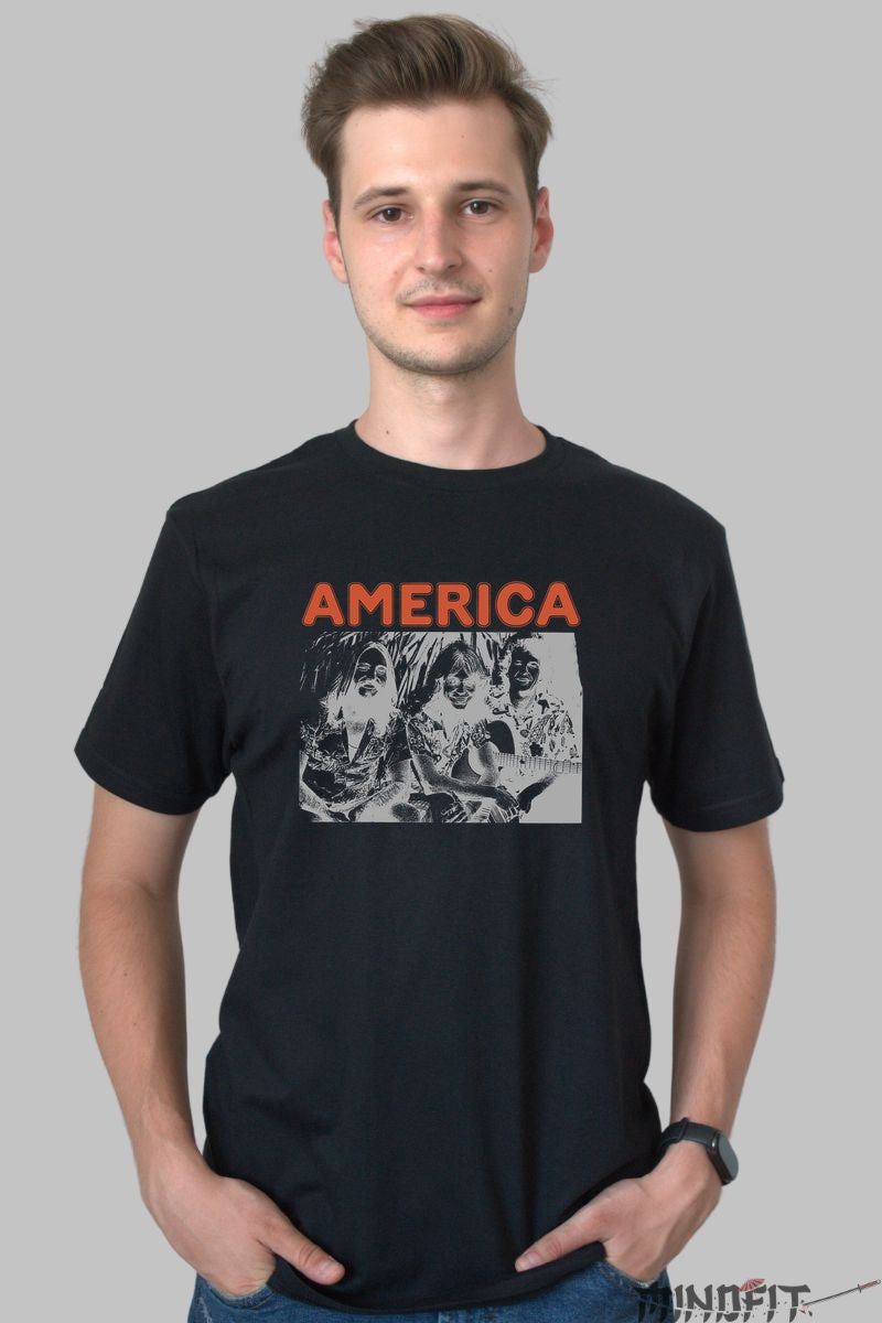 Tricou America - Retro Negativ Vibe barbat negru