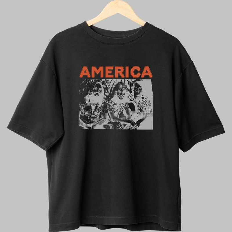 Tricou America - Retro Negativ Vibe fata negru