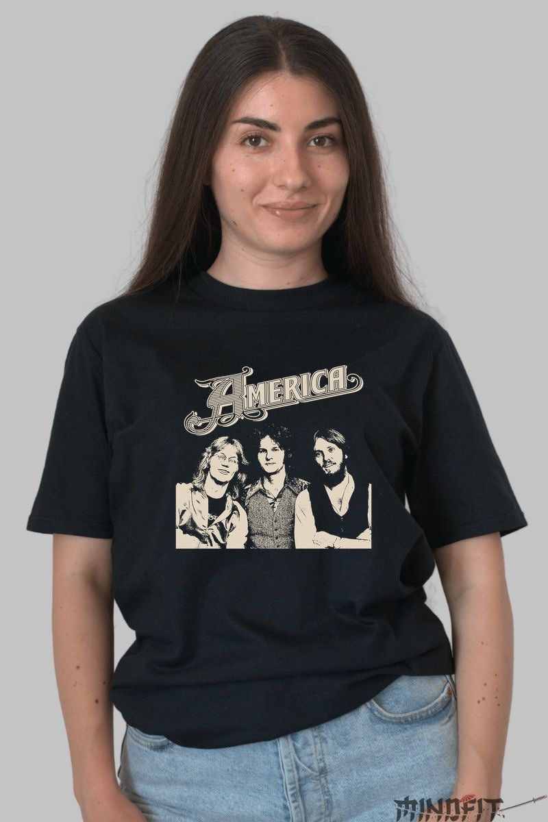Tricou America - Trio Vintage Legend dama negru