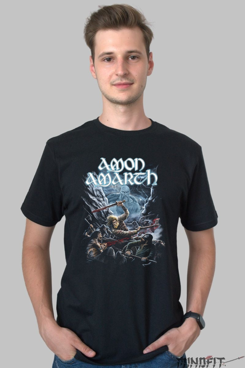 Tricou Amon Amarth - Viking Battle Scene barbat negru
