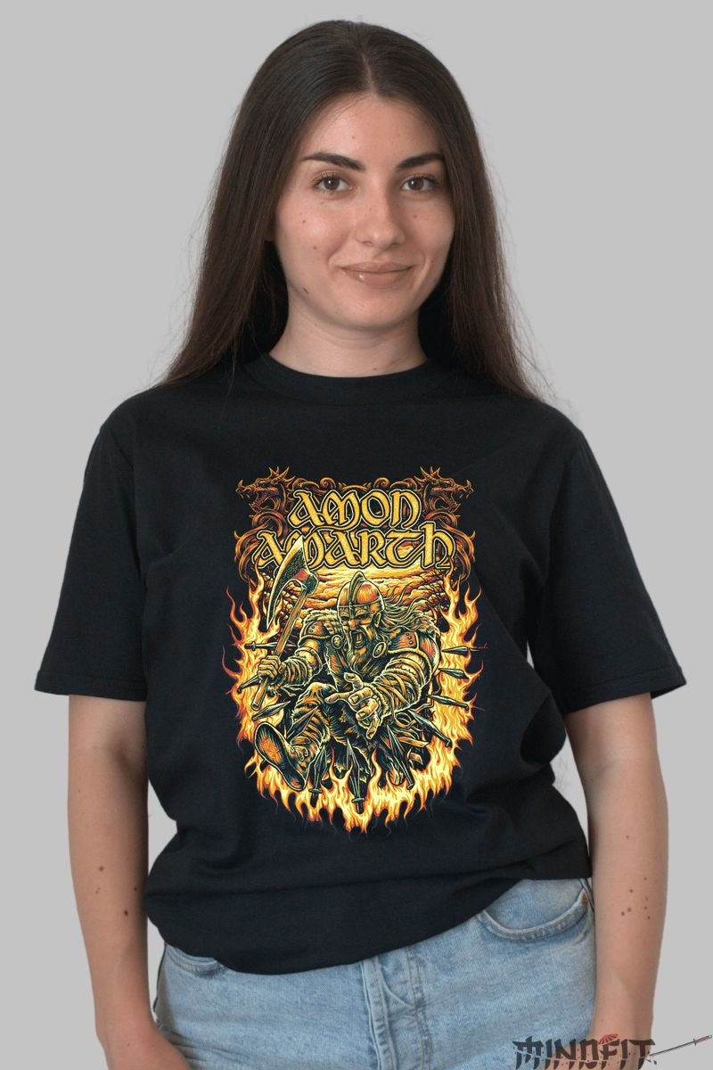 Tricou Amon Amarth - Viking Firestorm dama negru