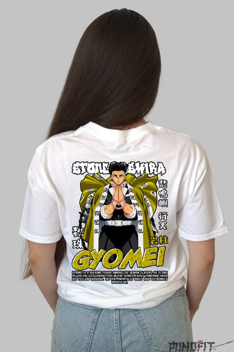 Tricou Anime Demon Slayer - Gyomei Hashira Dama alb