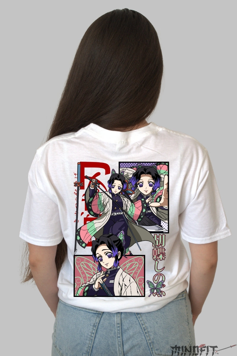 Tricou Anime Demon Slayer - Shinobu Grace Dama alb