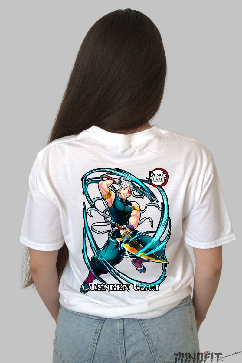 Tricou Anime Demon Slayer - Tengen Uzui Epic Dama alb