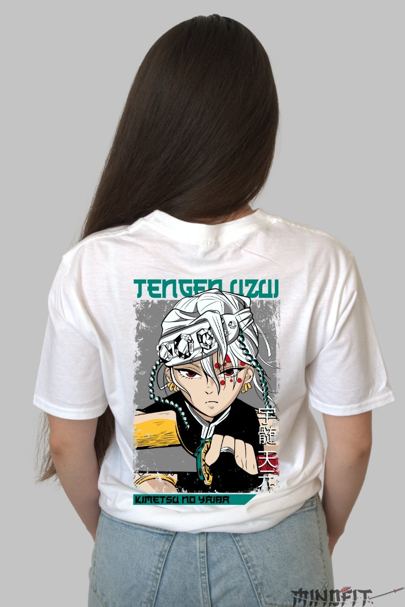 Tricou Anime Demon Slayer - Tengen Uzui Epic Dama alb