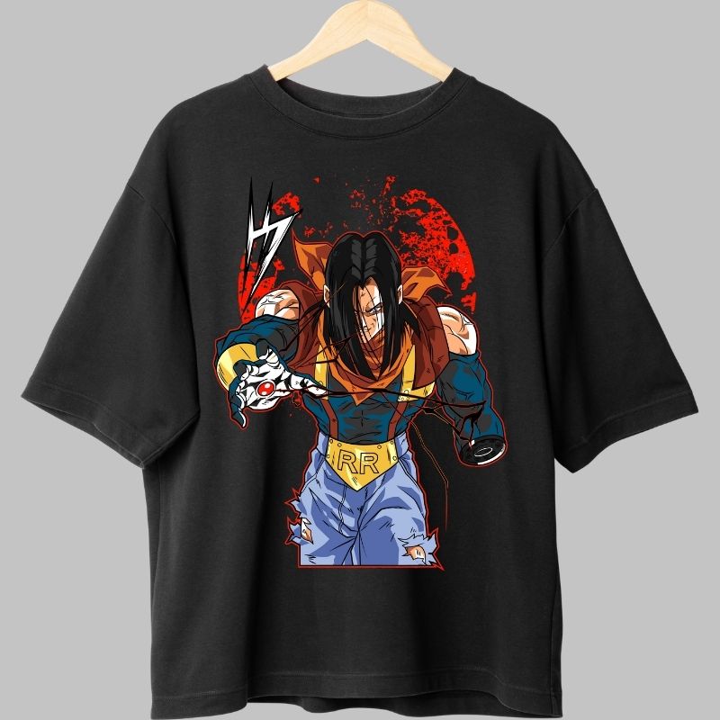 Tricou Anime Dragon Ball – Android 17 Red Ribbon negru