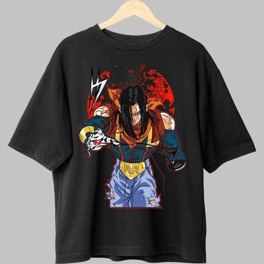 Tricou Anime Dragon Ball – Android 17 Red Ribbon negru