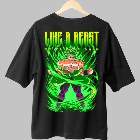 Tricou Anime Dragon Ball – Broly Like a Beast negru fata