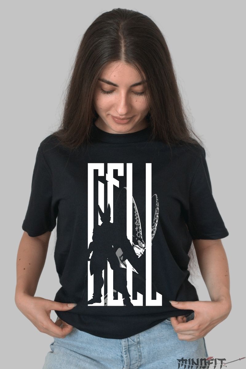 Tricou Anime Dragon Ball – Cell Minimal Shadow dama negru