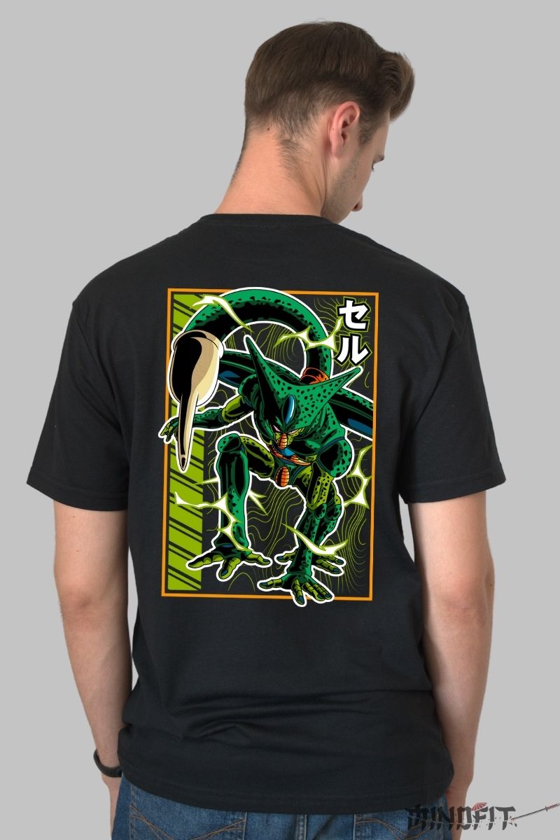 Tricou Anime Dragon Ball – Cell Perfect Form barbat negru spate