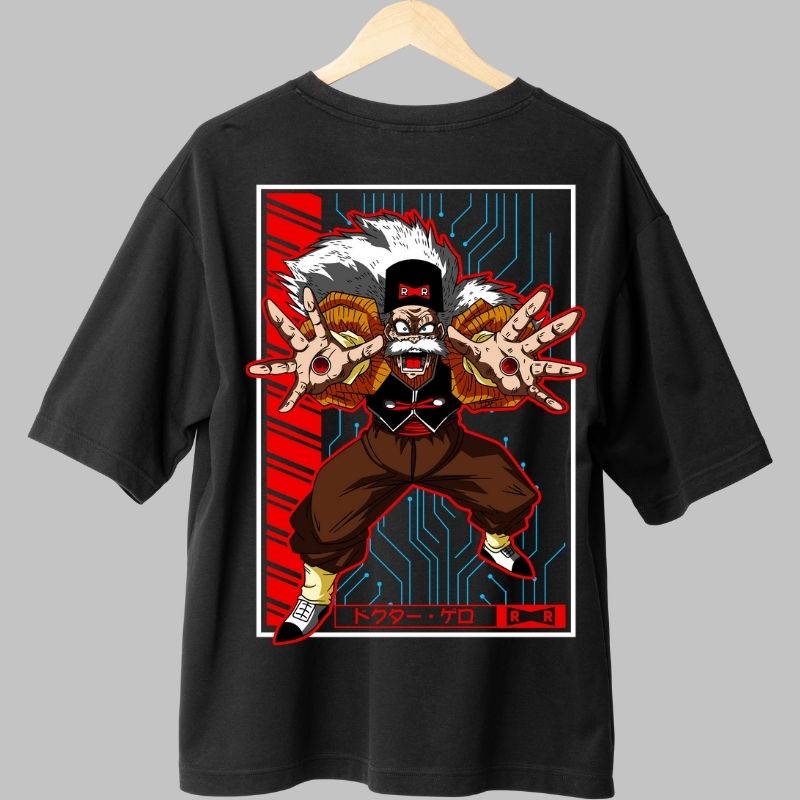 Tricou Anime Dragon Ball – Dr. Gero Red Ribbon negru fata