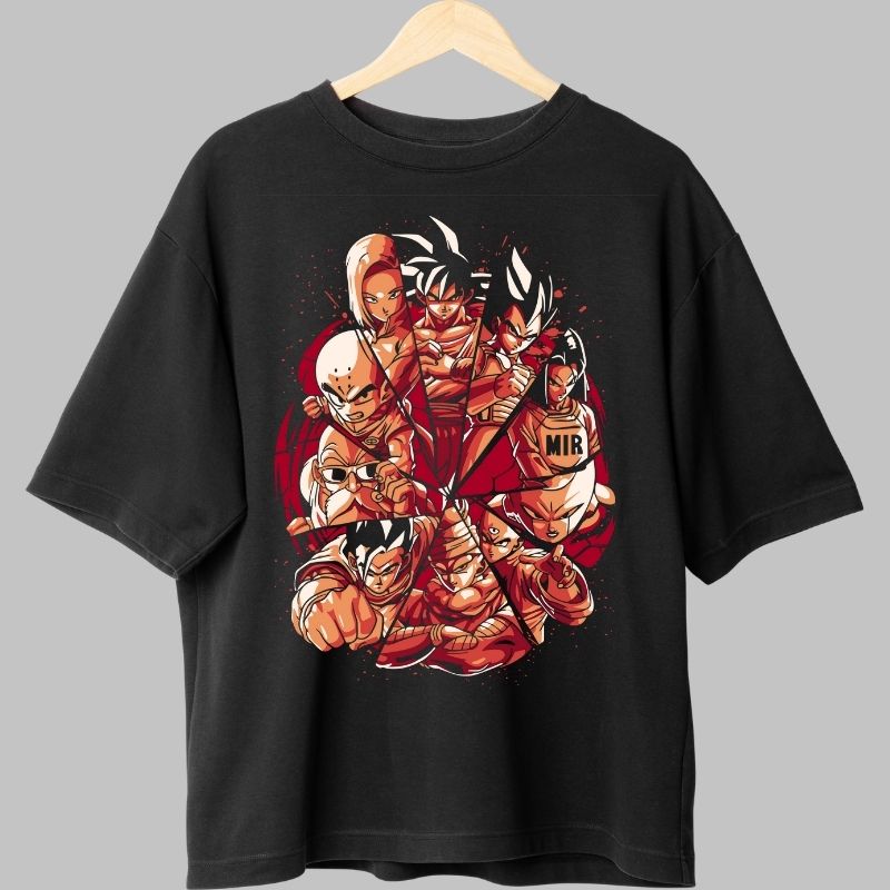 Tricou Anime Dragon Ball – Echipa Z in Actiune negru