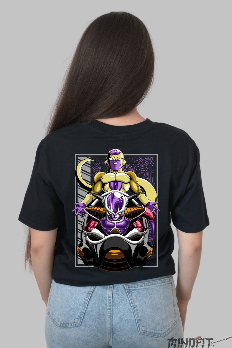 Tricou Anime Dragon Ball – Frieza Evolution fata negru spate