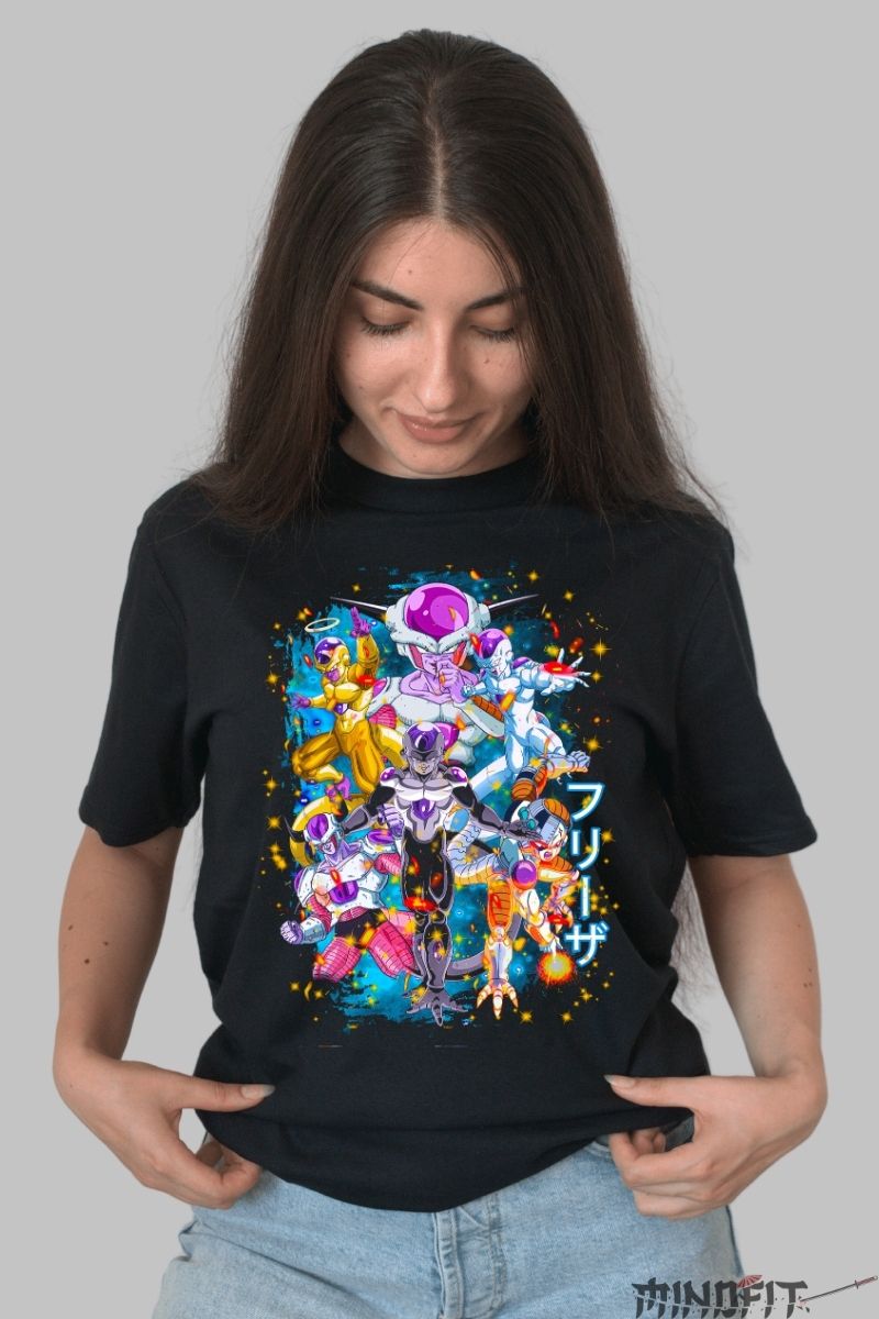 Tricou Anime Dragon Ball – Frieza Evolution Saga dama negru