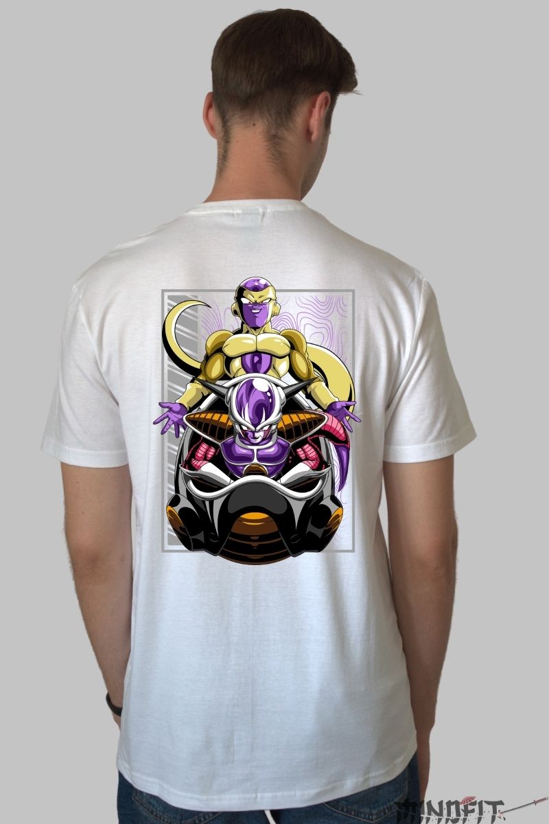Tricou Anime Dragon Ball – Frieza Supreme Power alb negru spate