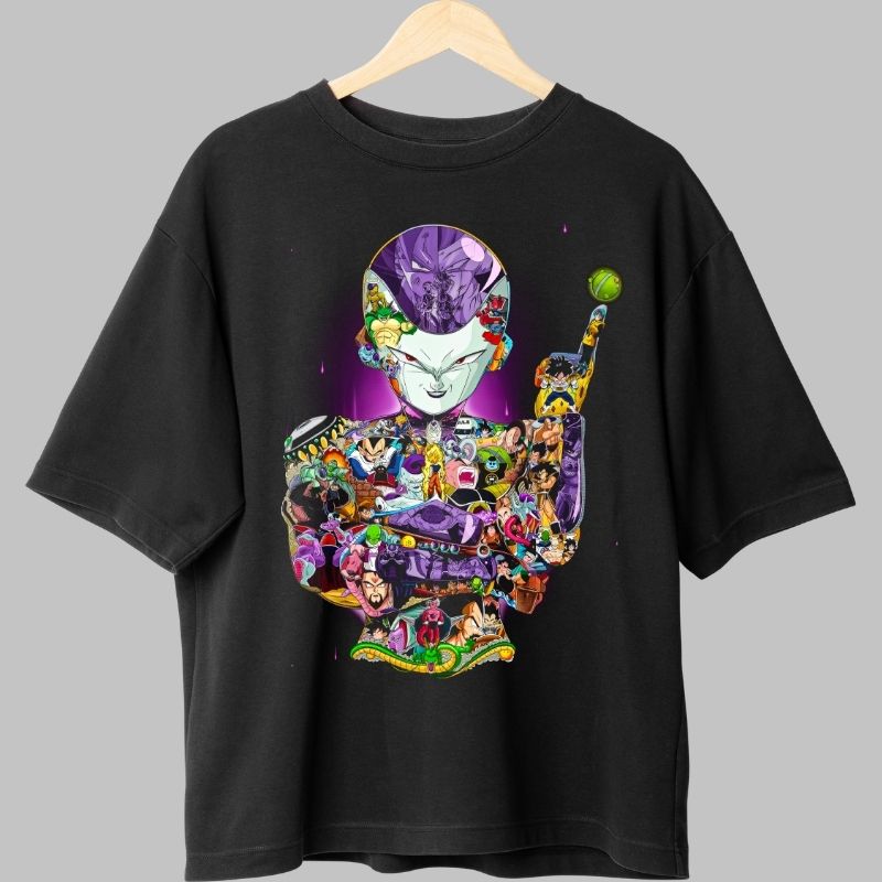 Tricou Anime Dragon Ball – Frieza Villains Collage negru