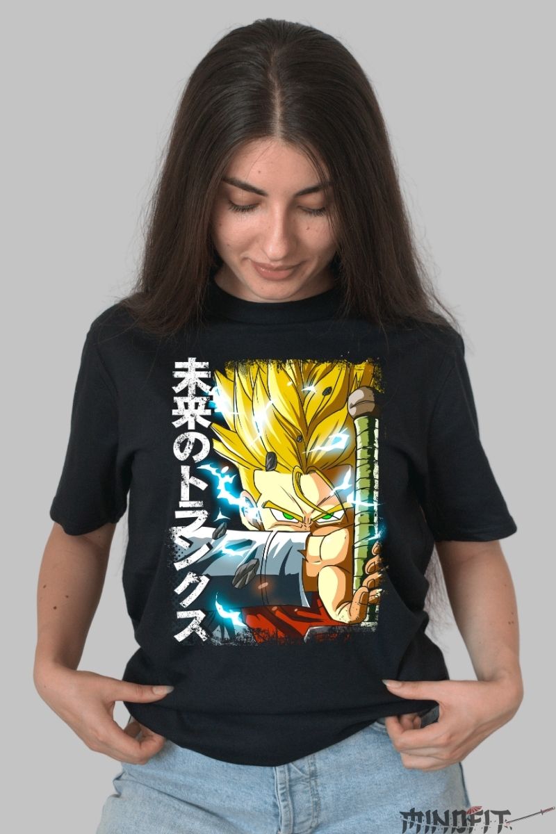 Tricou Anime Dragon Ball – Future Trunks Super Saiyan Blade dama negru