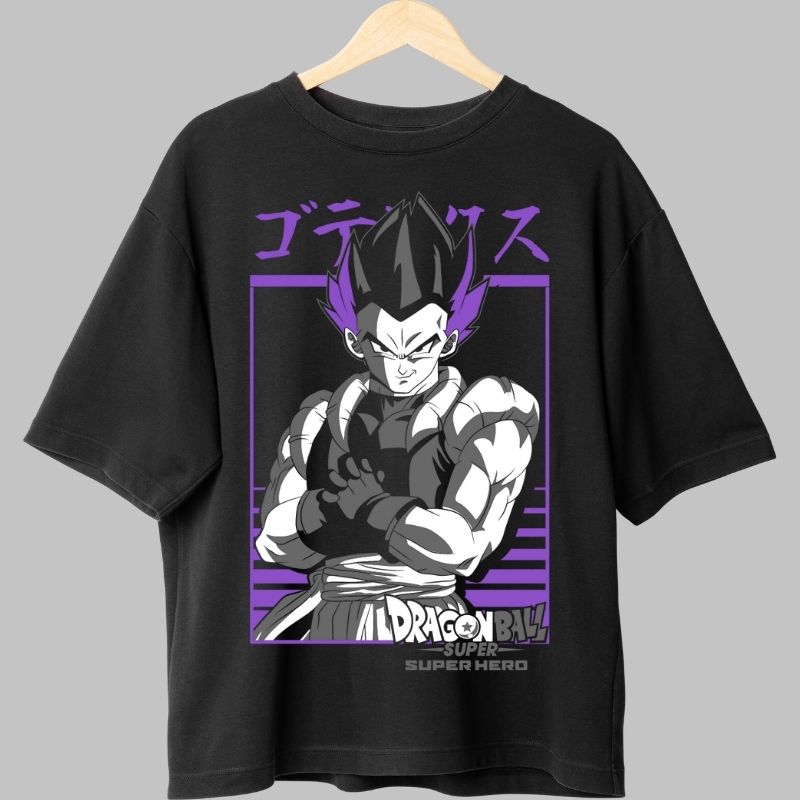 Tricou Anime Dragon Ball – Gogeta Purple Hero Mode negru