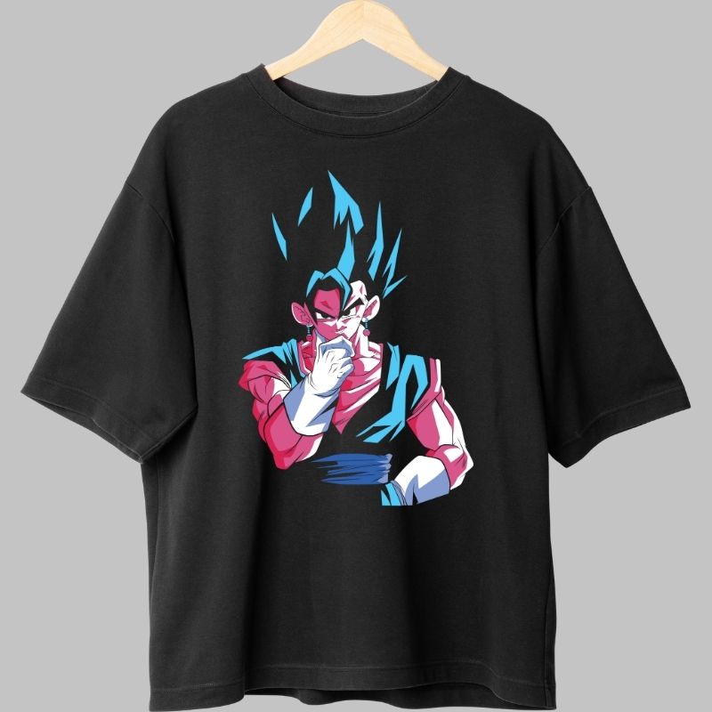 Tricou Anime Dragon Ball – Gogeta SS Blue Strategic Mode negru