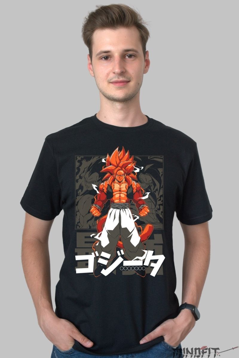 Tricou Anime Dragon Ball – Gogeta Super Saiyan 4 Legend barbat negru