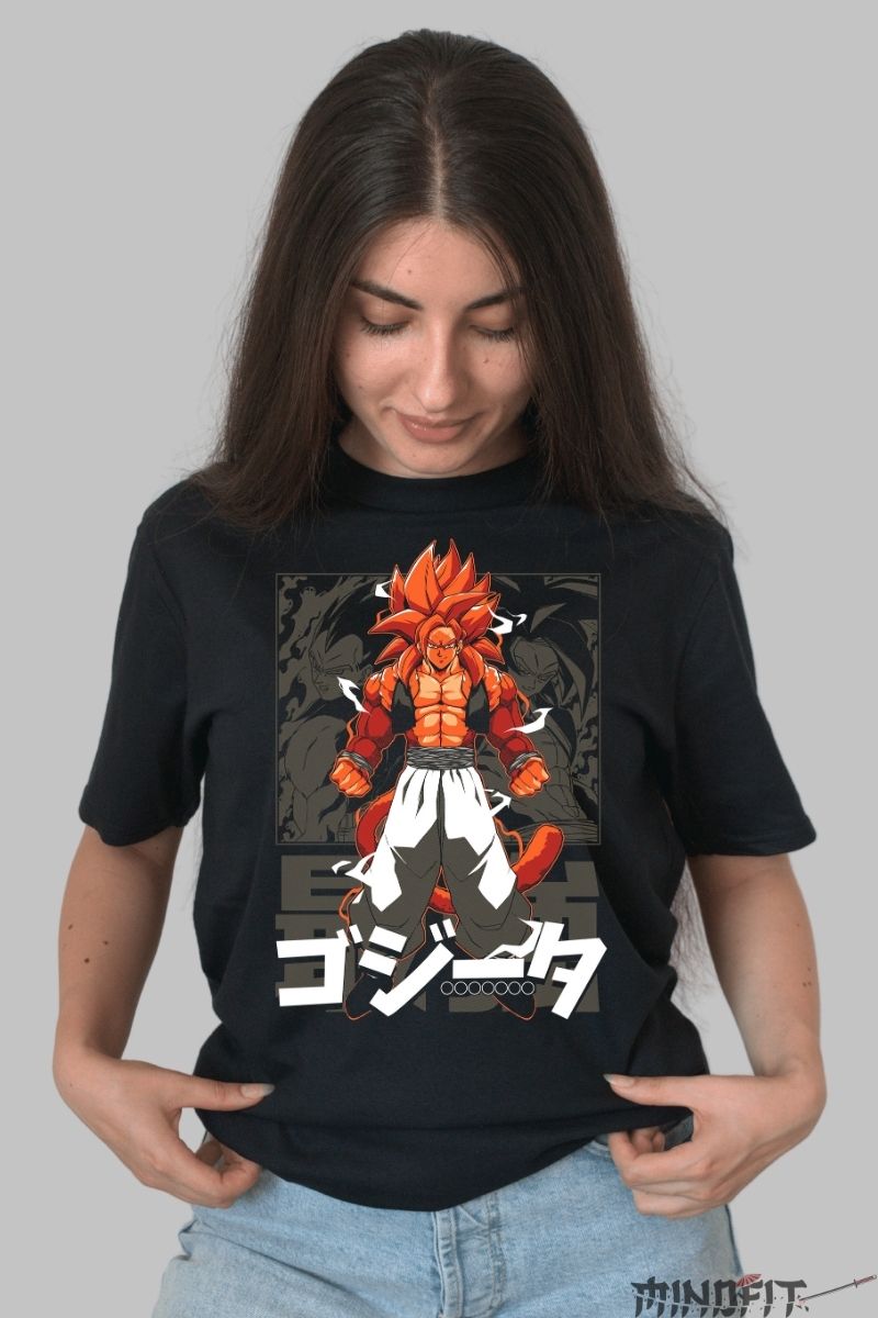 Tricou Anime Dragon Ball – Gogeta Super Saiyan 4 Legend dama negru