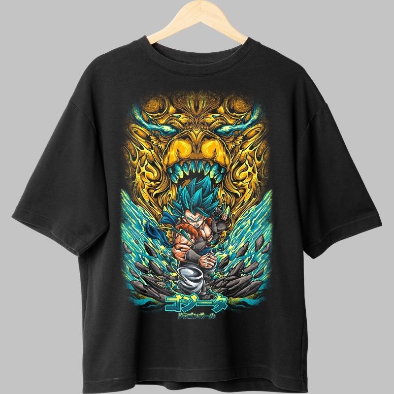 Tricou Anime Dragon Ball – Gogeta vs Dragonul Legendar negru